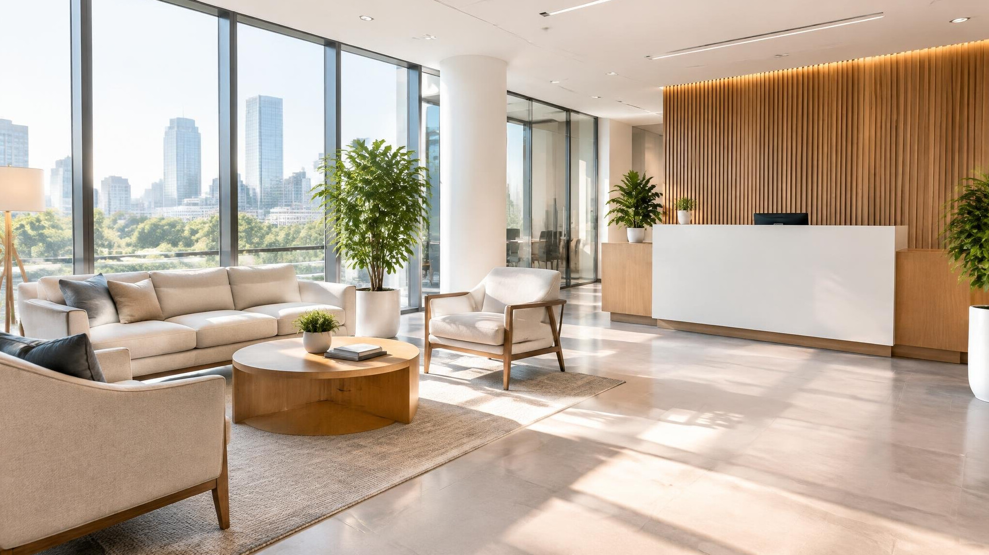 Modern office reception area